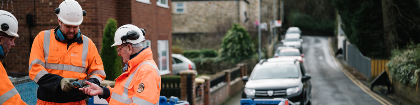 Northumbrian Water workers at street works