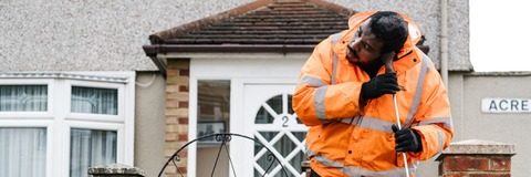Northumbrian Water employee wearing hi-vis jacket