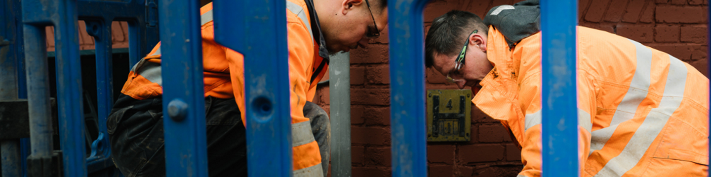 Two Northumbrian Water employees working