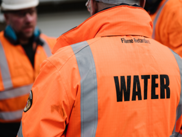 Northumbrian Water employees wearing hi-vis jackets