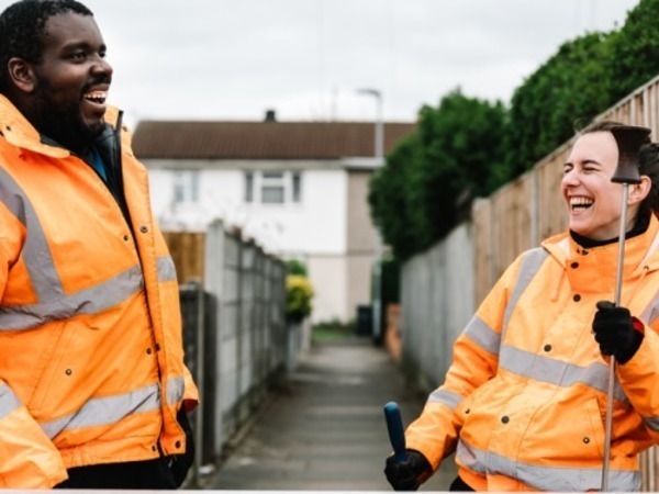 Northumbrian Water workers smiling